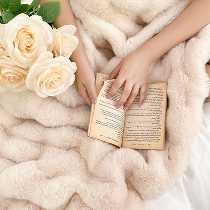 SOGA 200cm Light Pink Fur Fuzzy Super Soft and Cozy Fluffy Throw Blanket