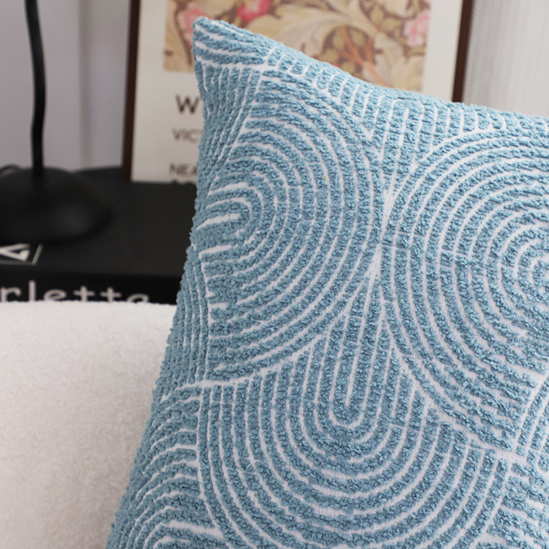SOGA 2X 35cm Blue Throw Pillow Geometric Indoor and Outdoor Corded for Home Decor