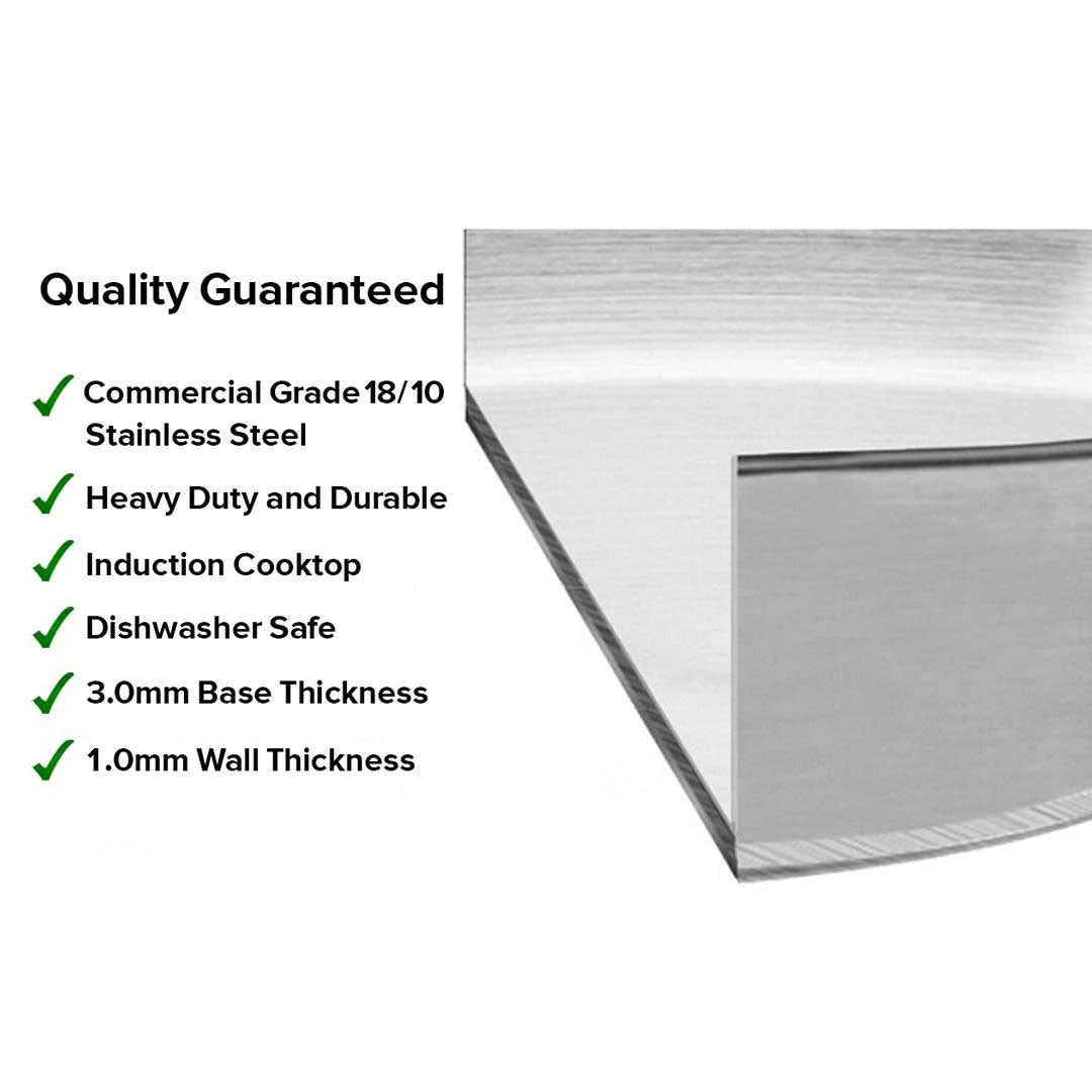 SOGA Stock Pot 25LT Top Grade Thick Stainless Steel Stockpot 32CM 18/10