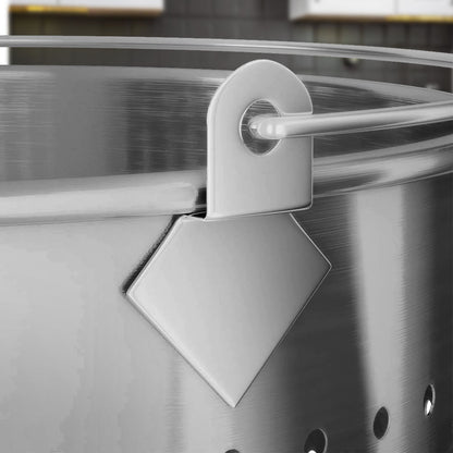 SOGA 71L 18/10 Stainless Steel Stockpot with Perforated Stock pot Basket Pasta Strainer