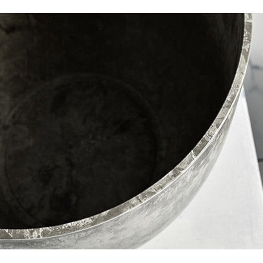 SOGA 32cm Weathered Grey Round Resin Plant Flower Pot in Cement Pattern Planter Cachepot for Indoor Home Office