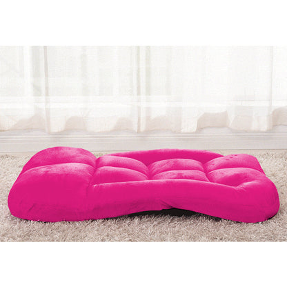 SOGA 4X Foldable Lounge Cushion Adjustable Floor Lazy Recliner Chair with Armrest Pink