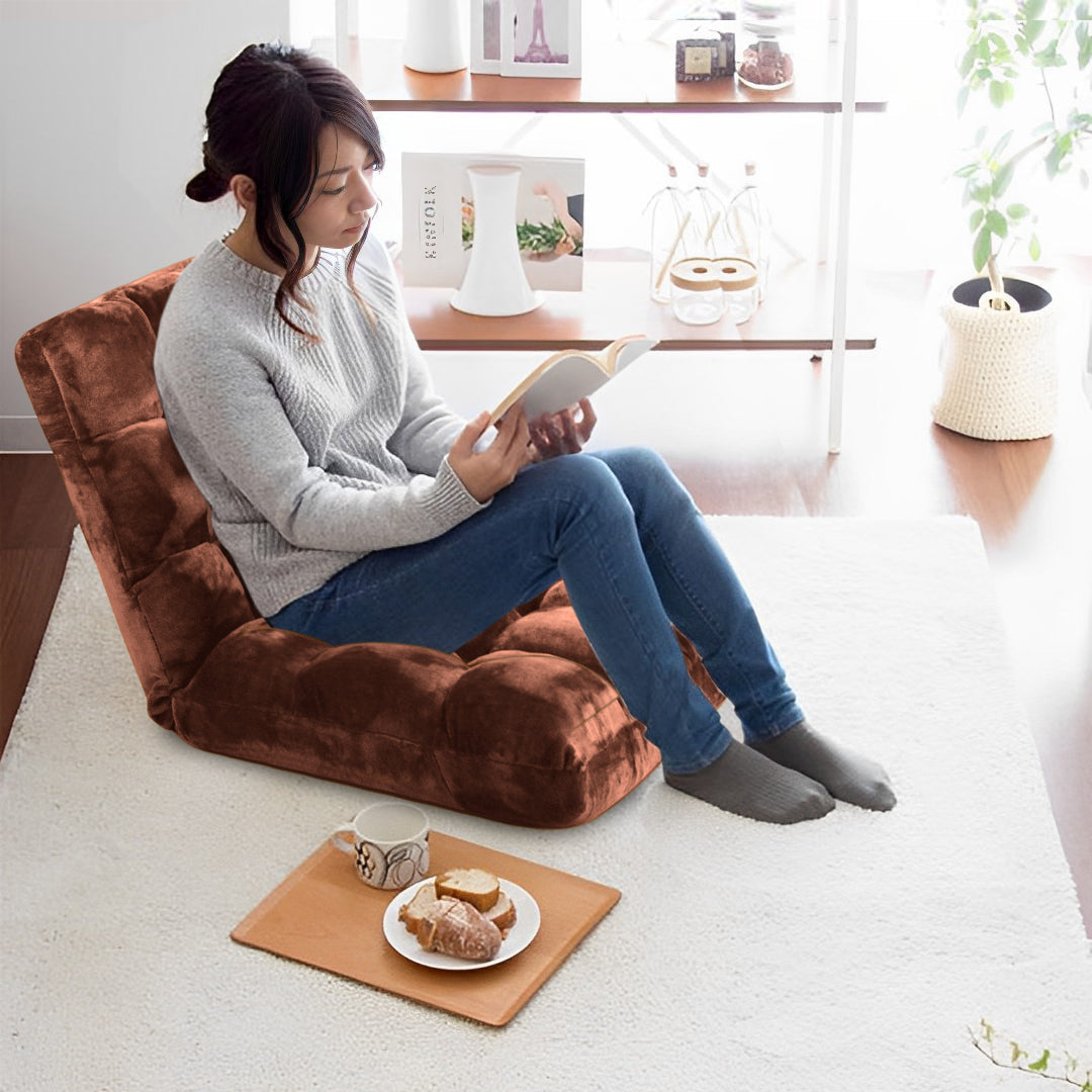SOGA Floor Recliner Folding Lounge Sofa Futon Couch Folding Chair Cushion Coffee