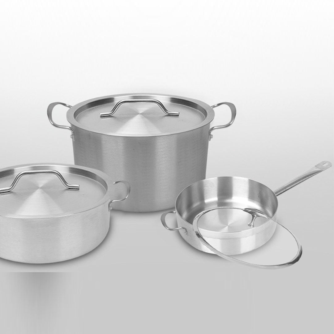 SOGA 2X 28cm Stainless Steel Saucepan Sauce pan with Glass Lid and Helper Handle Triple Ply Base Cookware