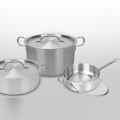 SOGA 2X 28cm Stainless Steel Saucepan Sauce pan with Glass Lid and Helper Handle Triple Ply Base Cookware