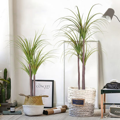 SOGA 4X Artificial Dracaena Plant Fake Potted, Simulation Tree Fake Plant Home Decor