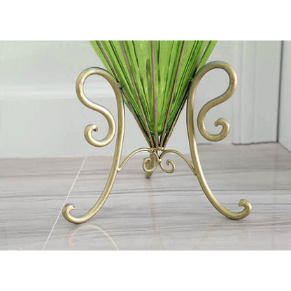 SOGA 67cm Green Glass Tall Floor Vase with 10pcs White Artificial Fake Flower Set