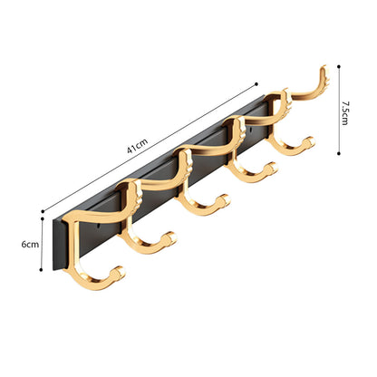 SOGA 2X 41cm Wall Mounted Towel Rack Space-Saving Hanger Organiser with Durable Hooks