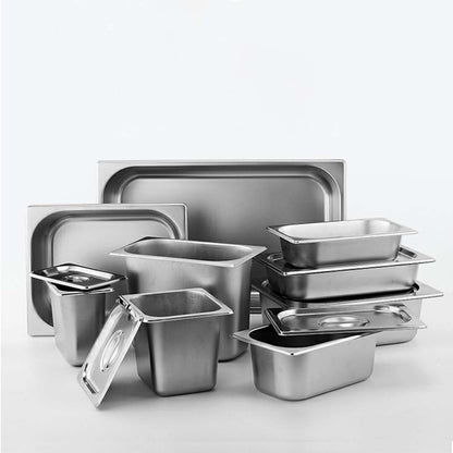 SOGA 12X Gastronorm GN Pan Full Size 1/2 GN Pan 6.5cm Deep Stainless Steel Tray With Lid