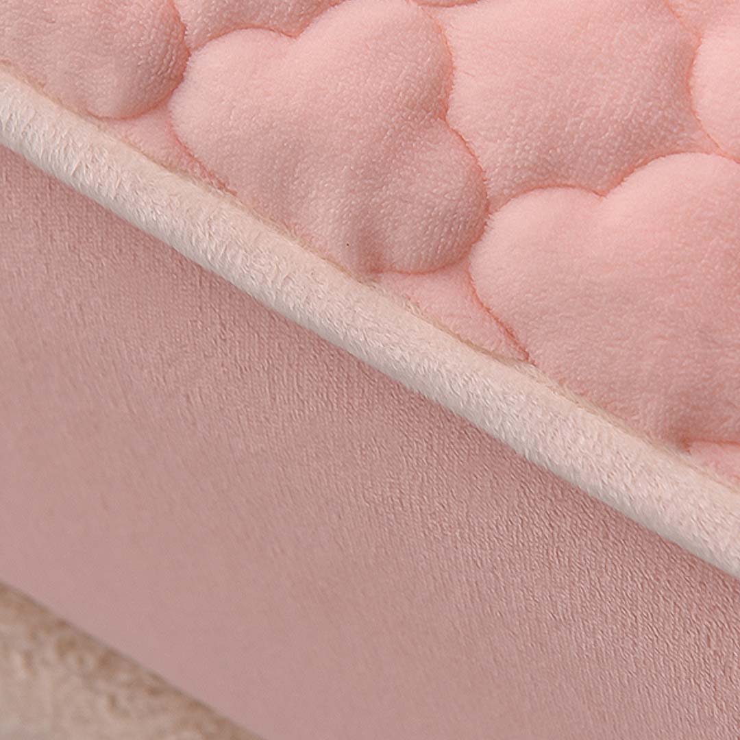 SOGA 2X Pink 183cm Wide Mattress Cover Thick Quilted Fleece Stretchable Clover Design Bed Spread Sheet Protector with Pillow Covers