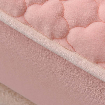 SOGA 2X Pink 183cm Wide Mattress Cover Thick Quilted Fleece Stretchable Clover Design Bed Spread Sheet Protector with Pillow Covers
