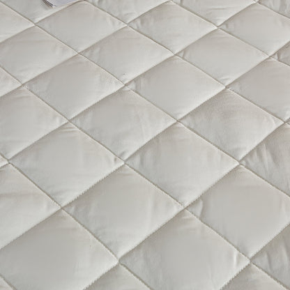 SOGA 2X White 153cm Wide Cross-Hatch Mattress Cover Thick Quilted Stretchable Bed Spread Sheet Protector with Pillow Covers