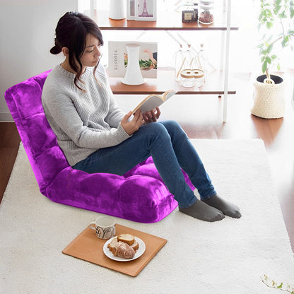 SOGA 2X Floor Recliner Folding Lounge Sofa Futon Couch Folding Chair Cushion Purple