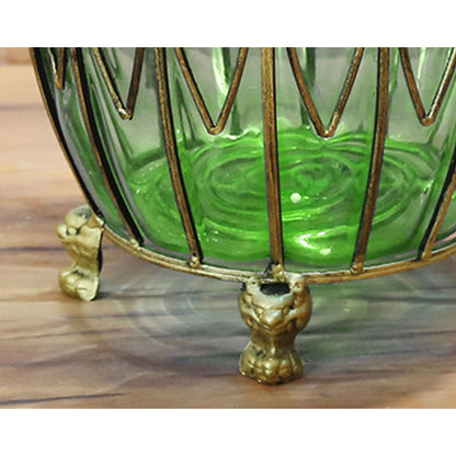 SOGA 51cm Green Glass Tall Floor Vase with 12pcs Pink Artificial Fake Flower Set