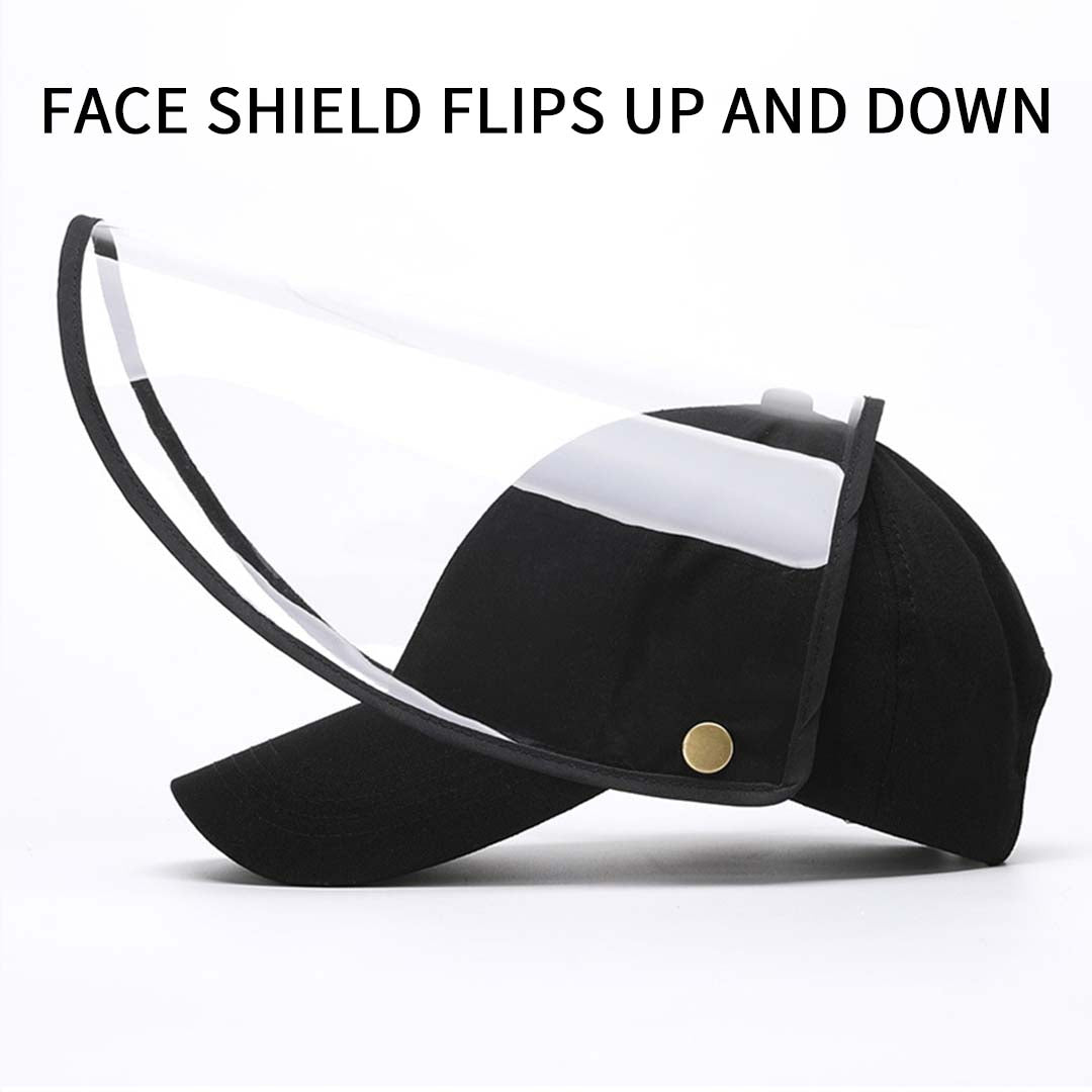 Outdoor Protection Hat Anti-Fog Pollution Dust Protective Cap Full Face HD Shield Cover Adult Black