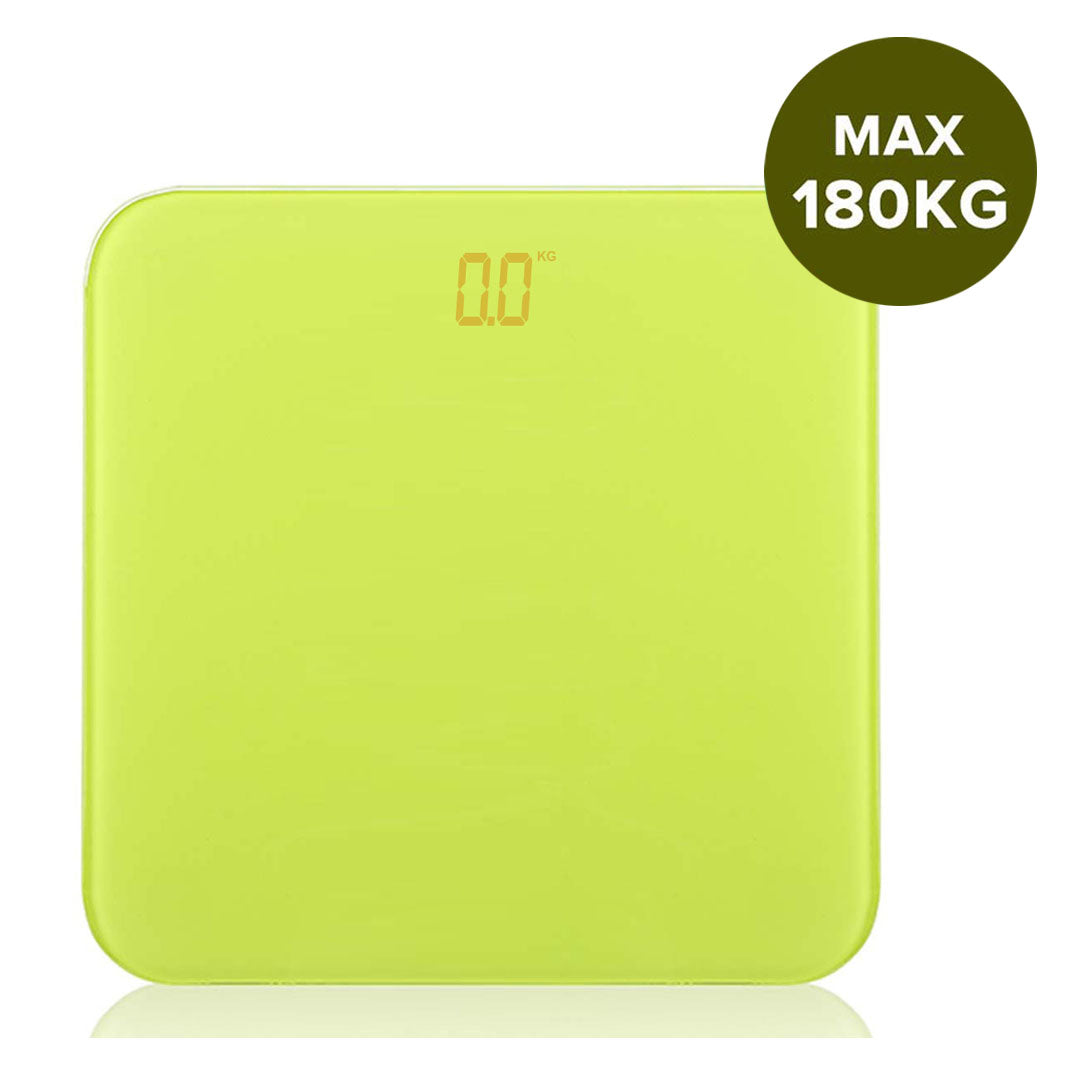 SOGA 180kg Digital Fitness Weight Bathroom Gym Body Glass LCD Electronic Scales Green