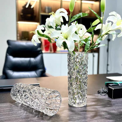 SOGA 14x30cm Heavy Duty Glass Vase Crystal Clear Design for Home Décor