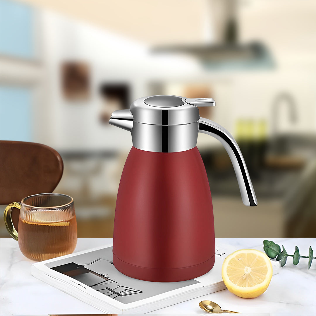SOGA 2X 1.2LStainless Steel Water Bottle Insulated Vacuum Flask Coffee Jug Thermal Red
