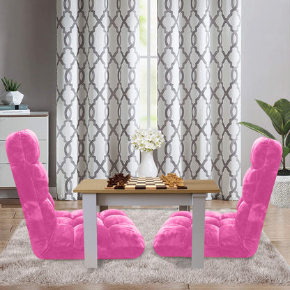 SOGA 4X Floor Recliner Folding Lounge Sofa Futon Couch Folding Chair Cushion Light Pink