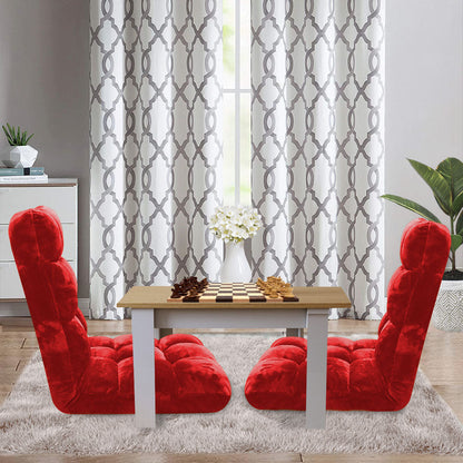 SOGA 4X Floor Recliner Folding Lounge Sofa Futon Couch Folding Chair Cushion Red