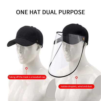 Outdoor Protection Hat Anti-Fog Pollution Dust Protective Cap Full Face HD Shield Cover Adult Black