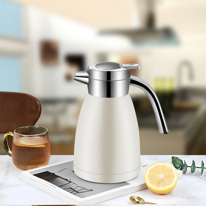 SOGA 1.8L Stainless Steel Water Bottle Insulated Vacuum Flask Coffee Jug Thermal White