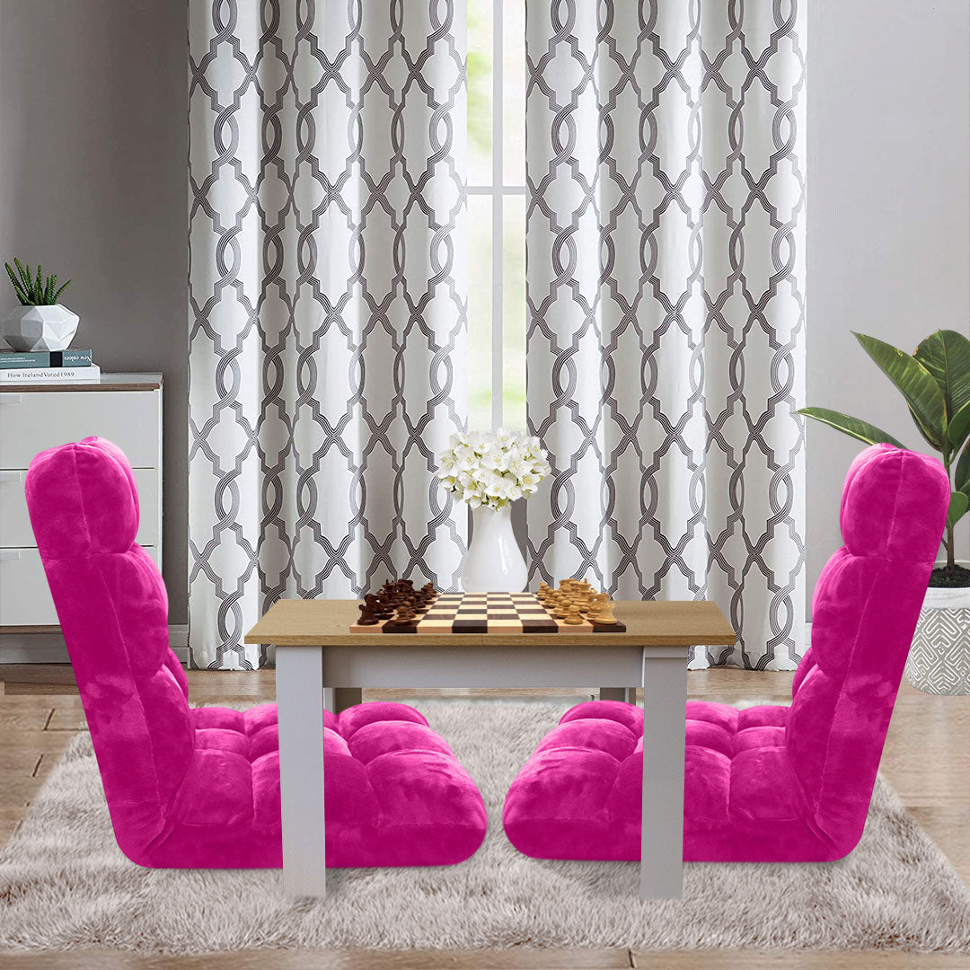 SOGA 2X Floor Recliner Folding Lounge Sofa Futon Couch Folding Chair Cushion Pink