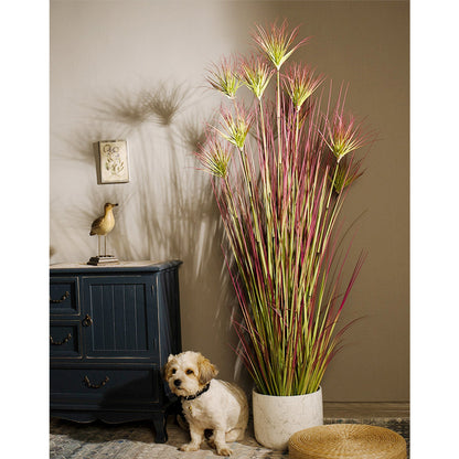 SOGA 2X 120cm Purple-Red Artificial Indoor Potted Papyrus Plant Tree Fake Simulation Decorative