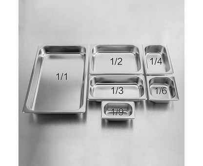 SOGA 2X Gastronorm GN Pan Full Size 1/1 GN Pan 15cm Deep Stainless Steel Tray With Lid