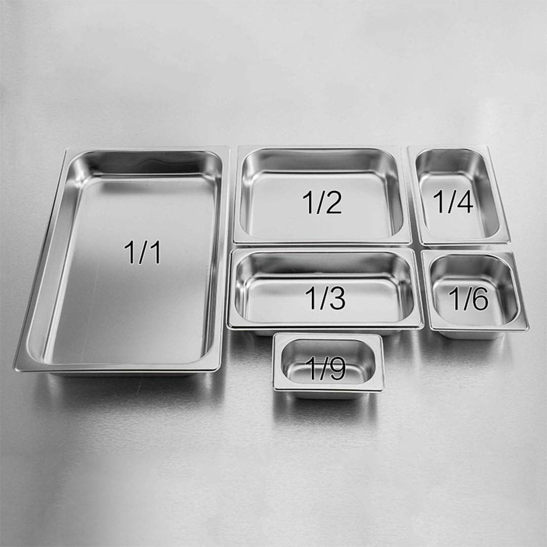 SOGA 6X Gastronorm GN Pan Full Size 1/1 GN Pan 4cm Deep Stainless Steel Tray with Lid