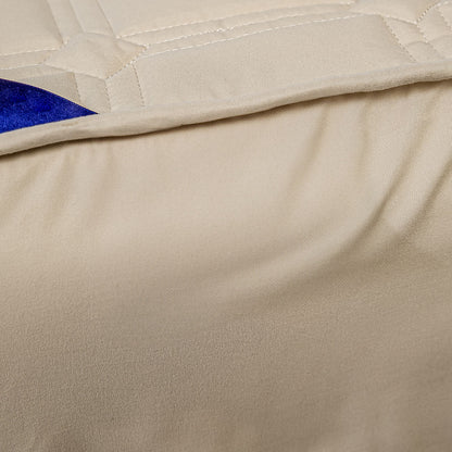 SOGA 2X Beige 183cm Wide Mattress Cover Thick Quilted Stretchable Bed Spread Sheet Protector with Pillow Covers