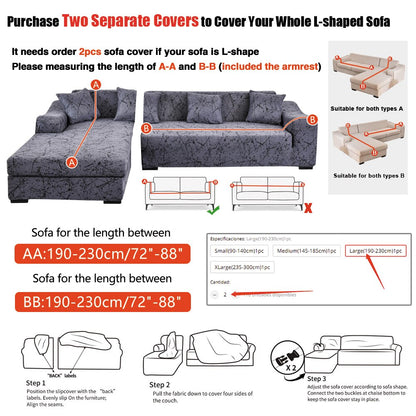 Anyhouz 3 Seater Sofa Cover Golden Yellow Geometric Style and Protection For Living Room Sofa Chair Elastic Stretchable Slipcover