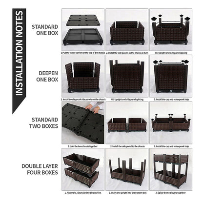 SOGA 2X 40cm Raised Planter Box Vegetable Herb Flower Outdoor Plastic Plants Garden Bed with Legs