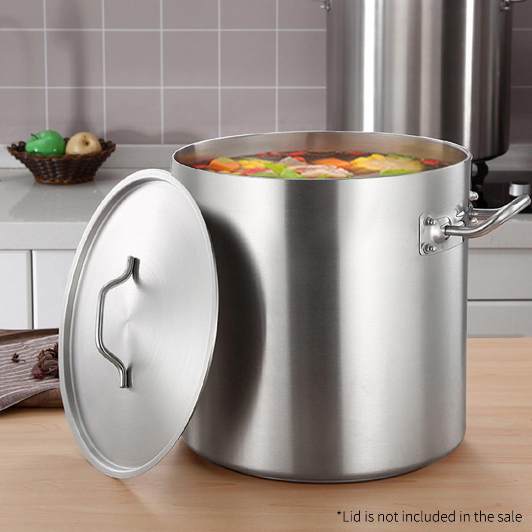 SOGA Stock Pot 50L Top Grade Thick Stainless Steel Stockpot 18/10 Without Lid