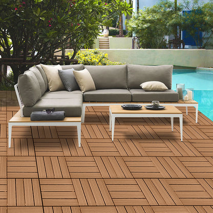 SOGA 2X 11 pcs Coffee DIY Wooden Composite Decking Tiles Garden Outdoor Backyard Flooring Home Decor
