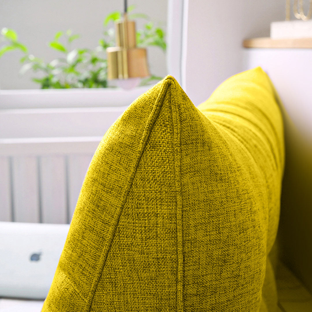 SOGA 150cm Yellow Triangular Wedge Bed Pillow Headboard Backrest Bedside Tatami Cushion Home Decor