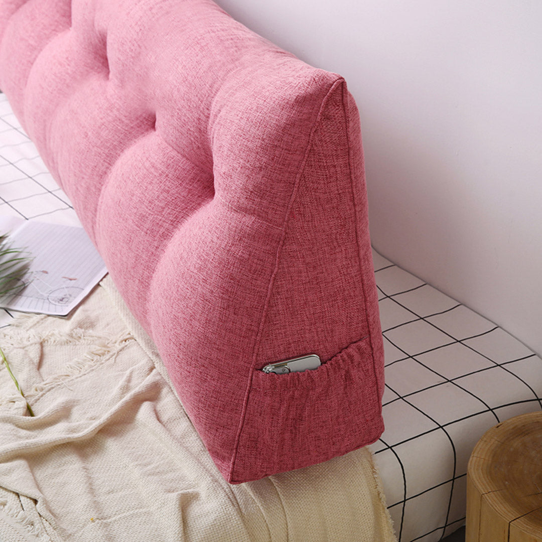 SOGA 2X 100cm Red Triangular Wedge Bed Pillow Headboard Backrest Bedside Tatami Cushion Home Decor