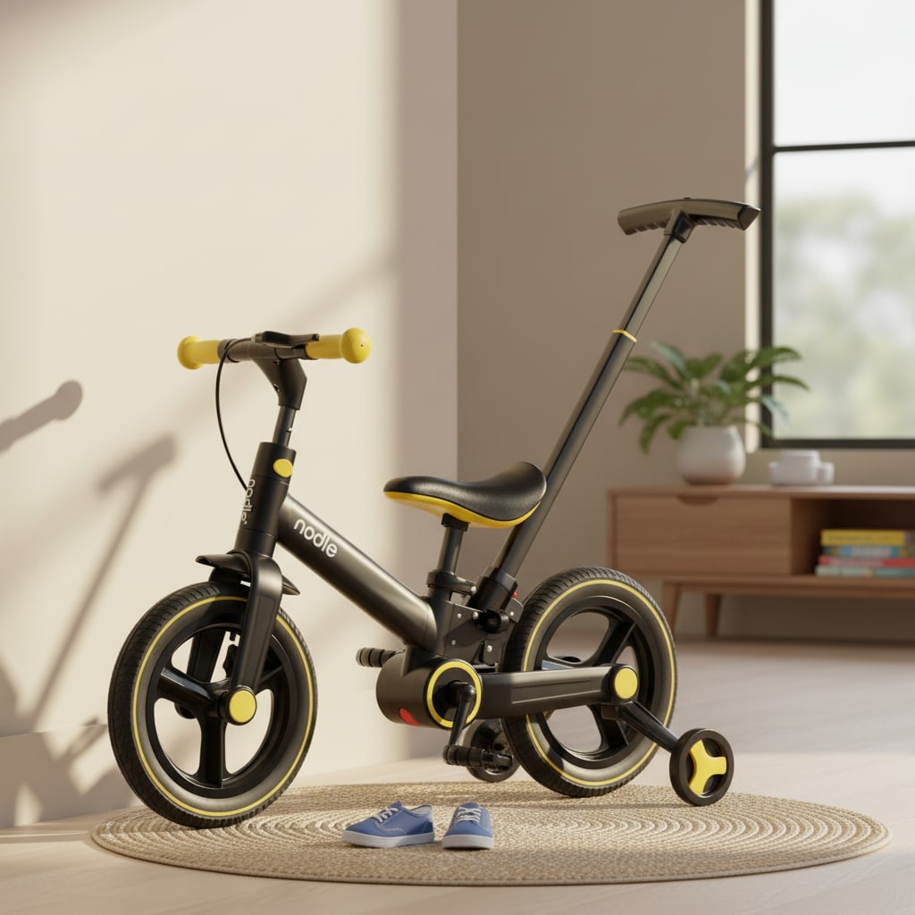 LittleVelo bike at home — modern Australian foyer