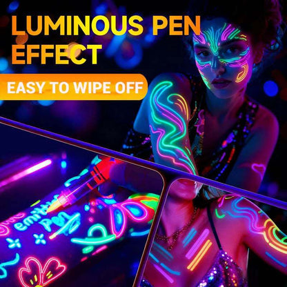 UV Glow Face & Body Paint Markers Set — Halloween Party Kit