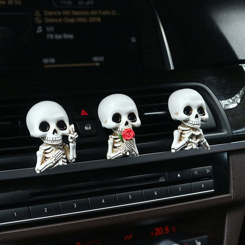 Halloween Skull Car Vent Clip — Spooky Air Freshener Charm