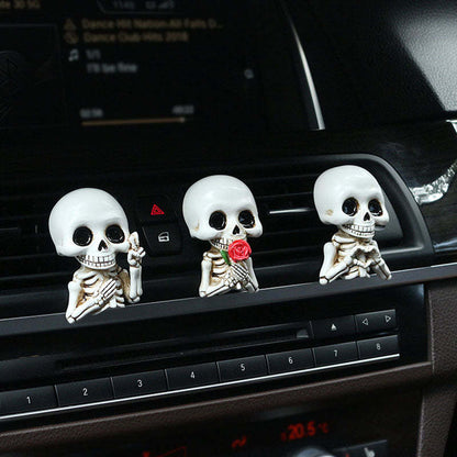 Halloween Skull Car Vent Clip — Spooky Air Freshener Charm
