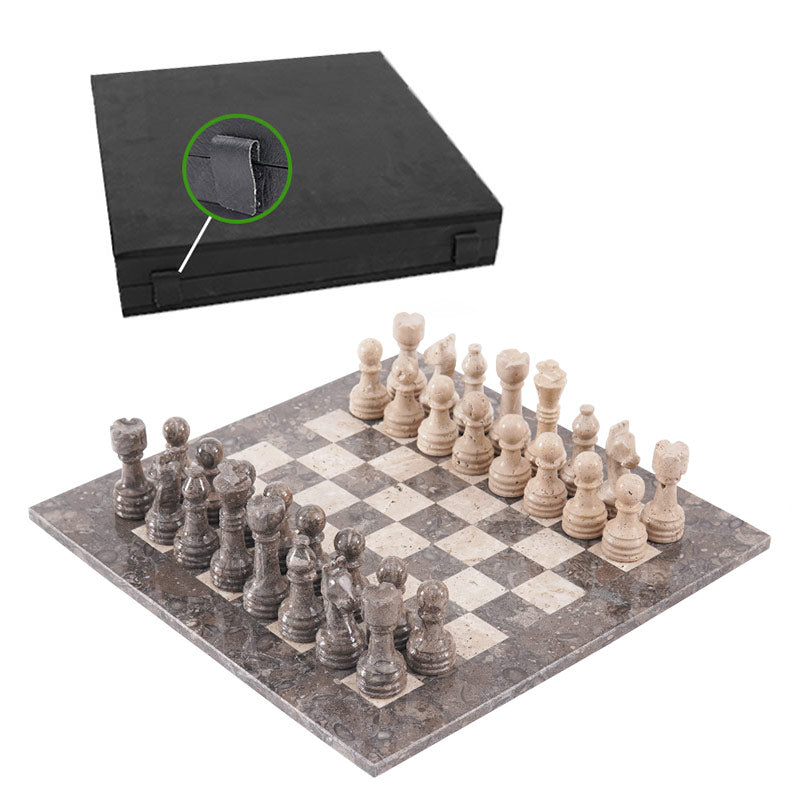 Marble Chess Set 38cm – Oceanic & Travertine