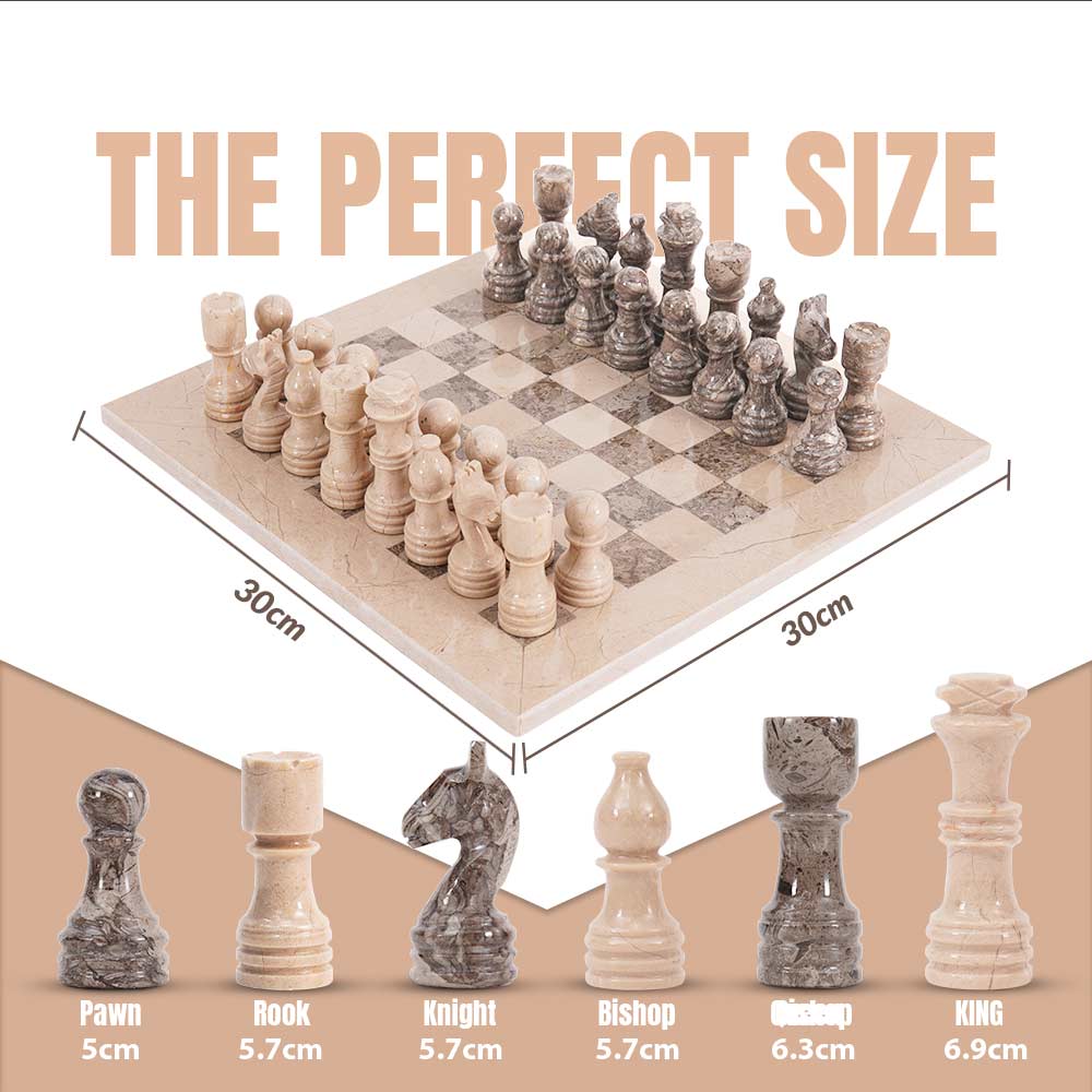 Marble Chess Set 30cm – Oceanic & Verona