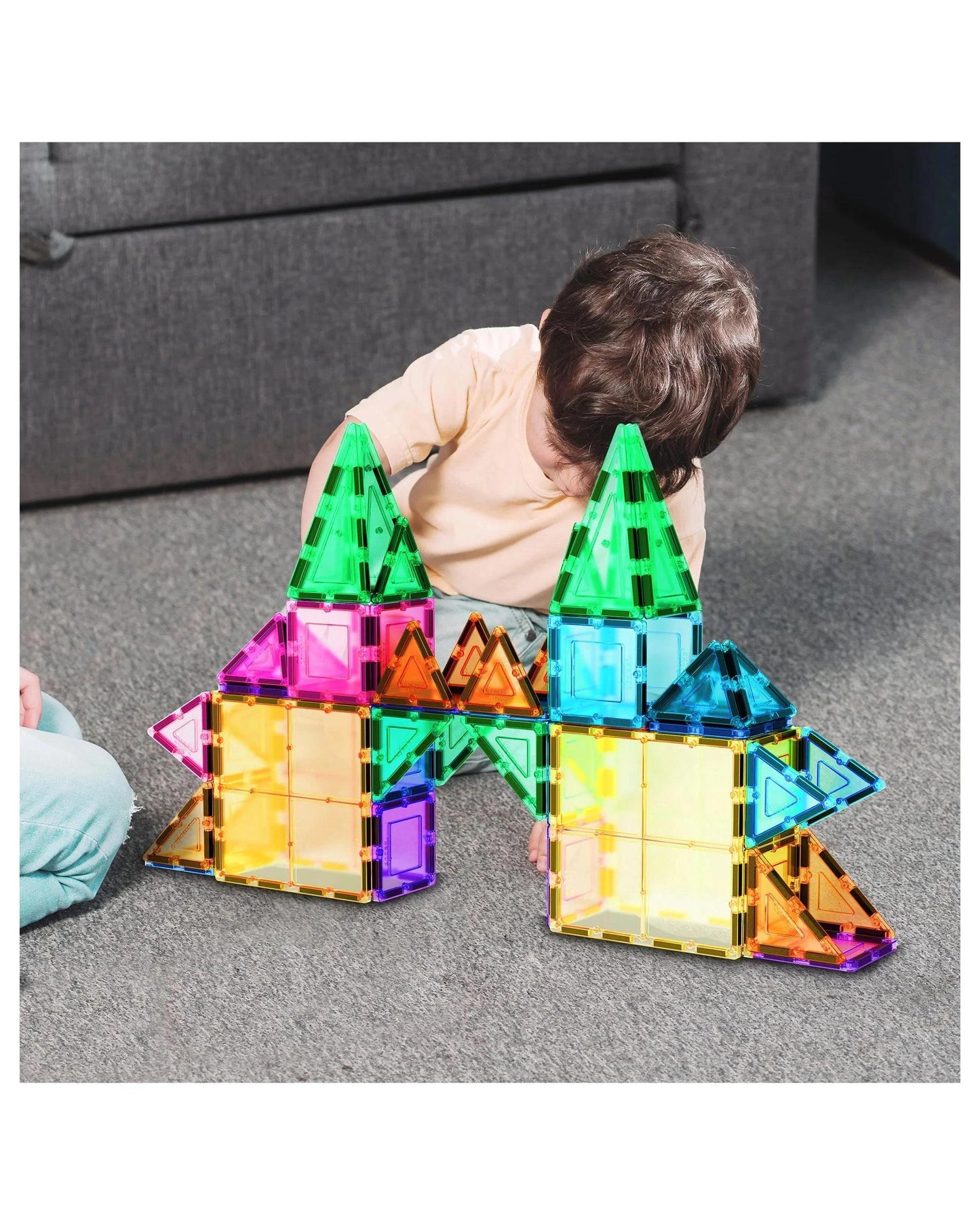 PicassoTiles Magnetic Tile Classic Building Set 61 Pieces