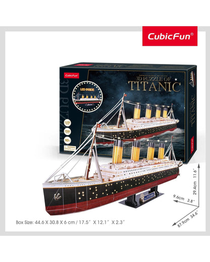 CubicFun Titanic 266 Piece 3D Model Kit with LED Lighting