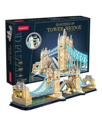 CubicFun LED Tower Bridge 222 Piece 3D Puzzle Model Kit