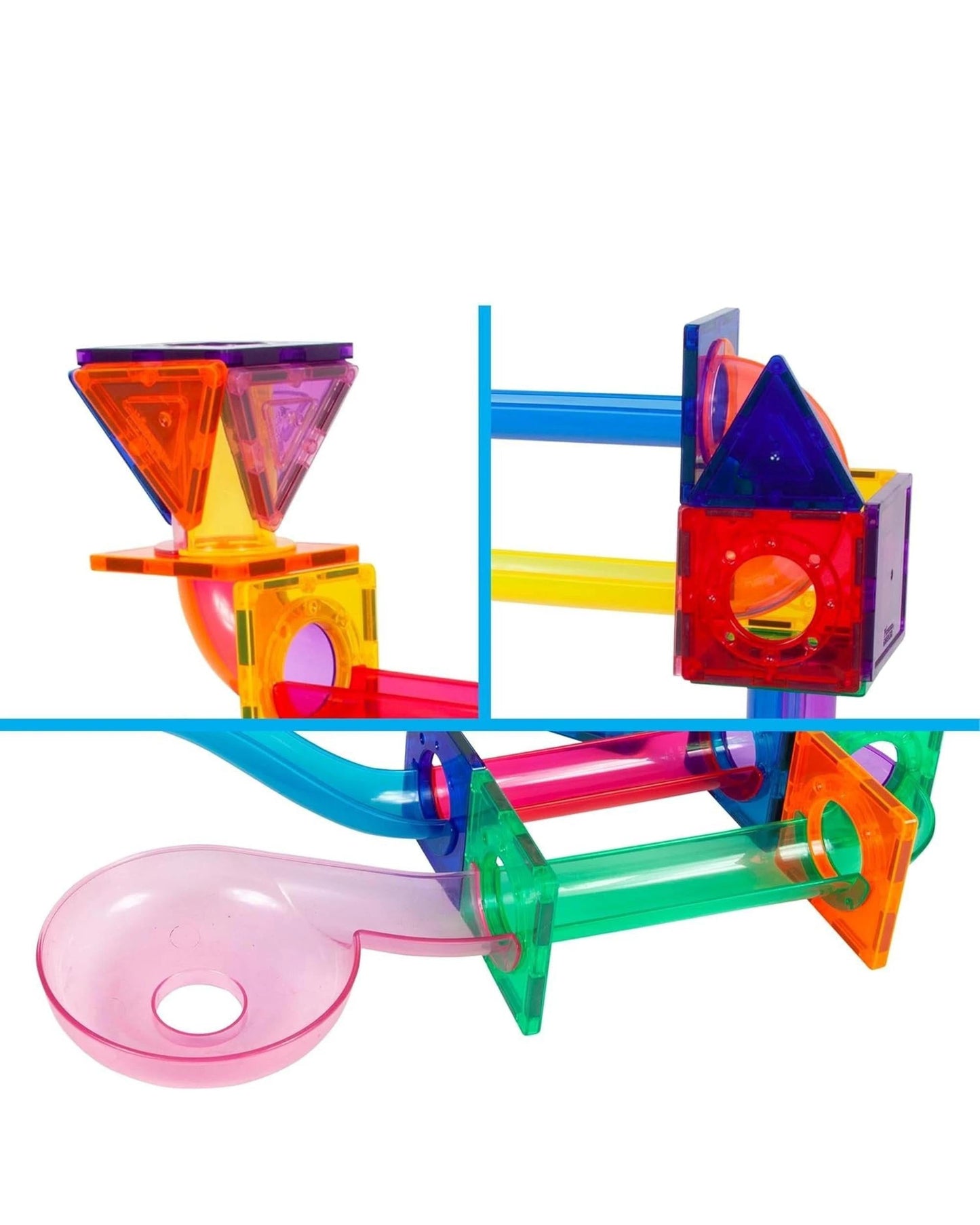 PicassoTiles 71 Piece Magnetic Marble Run Set