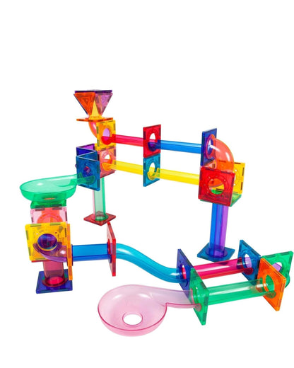 PicassoTiles 71 Piece Magnetic Marble Run Set
