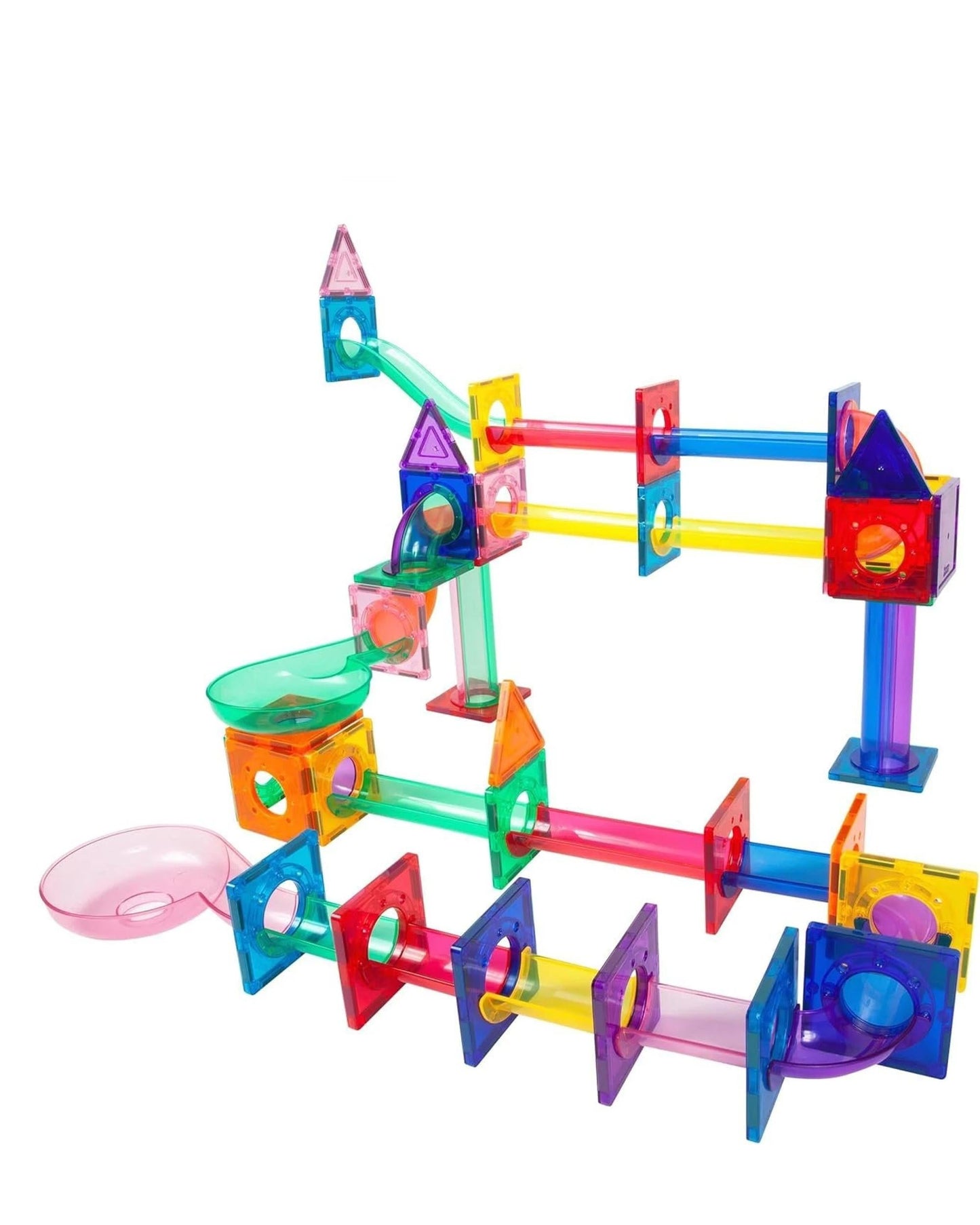PicassoTiles 71 Piece Magnetic Marble Run Set