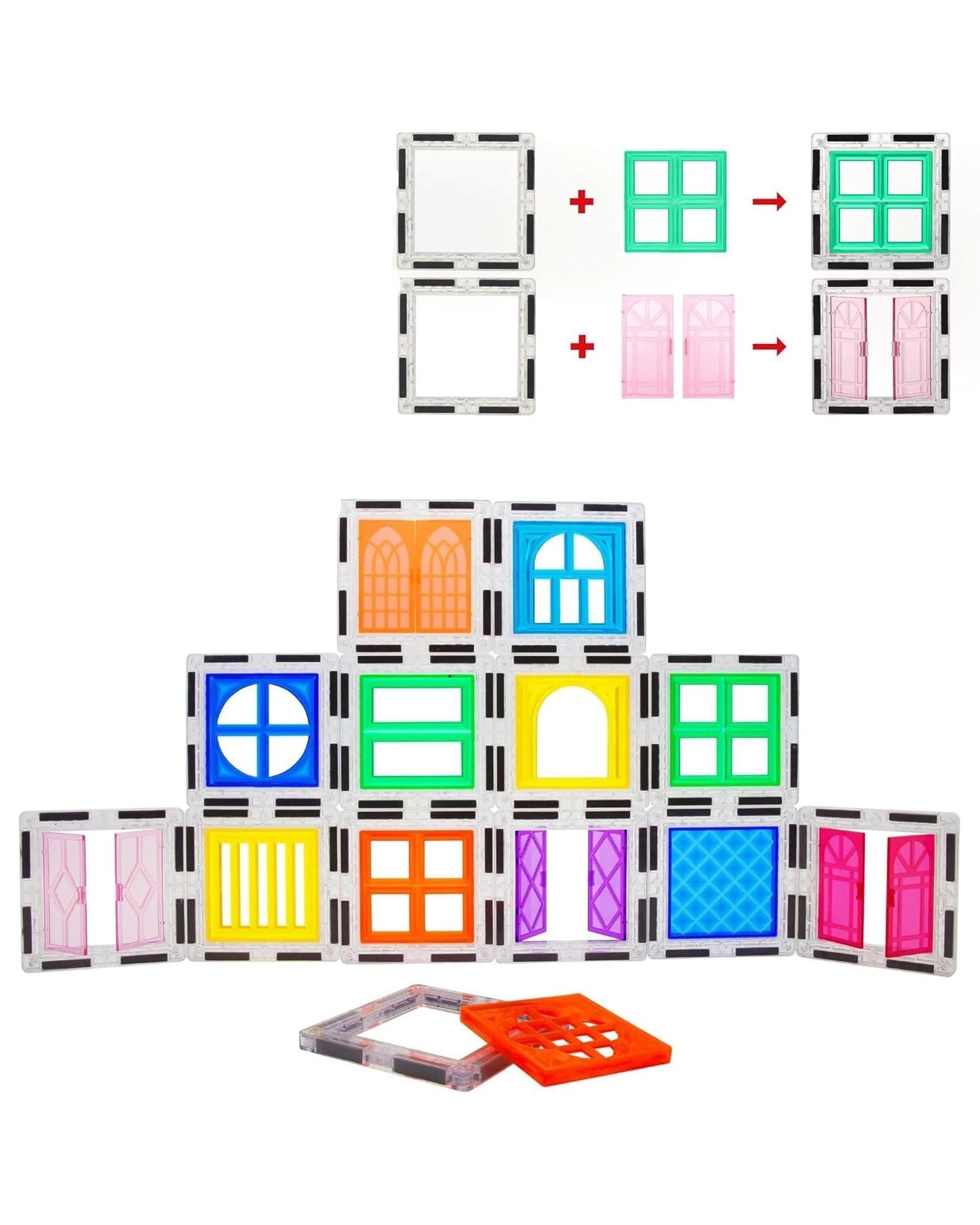 PicassoTiles 30 Piece Window and Door Clip on Set